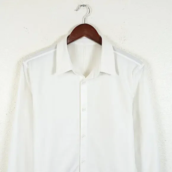 Lululemon Men's New Venture Long Sleeve Shirt in White size Medium - Picture 2 of 6